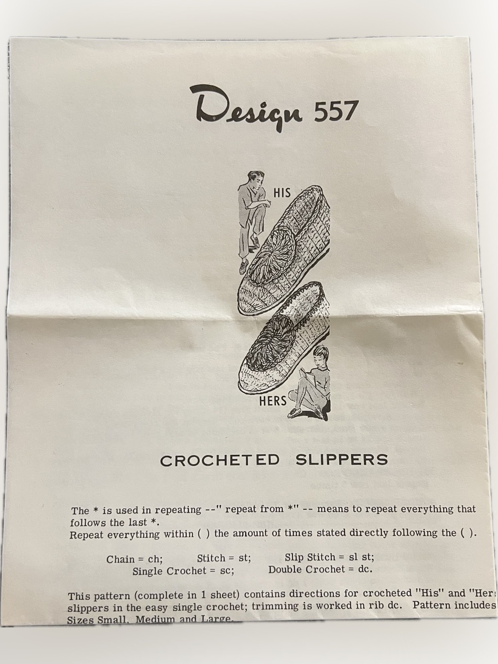 🔴Vintage New Design 557 Crochet His and Her Slippers Pattern Craft Handmade